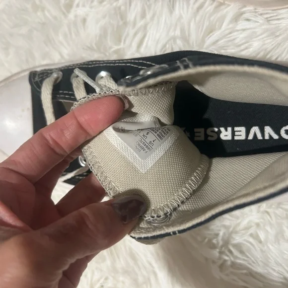 Converse platform Black High-Top Sneakers with White Accents size 7 - Picture 9 of 10